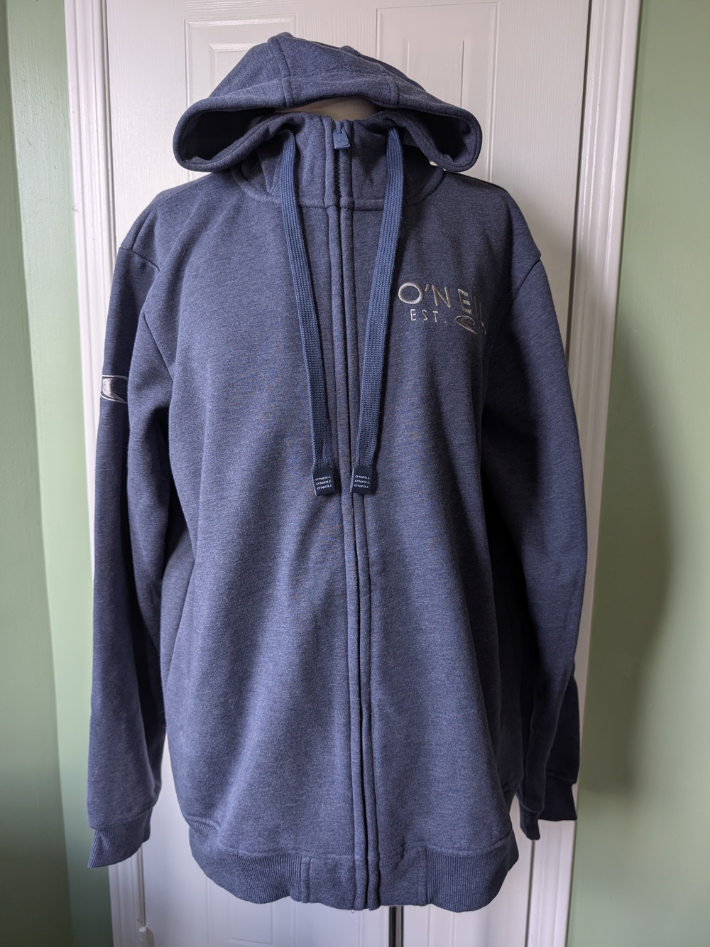 O'Neill Men's Zip Hoodie Sweater - Slate Blue Sz L